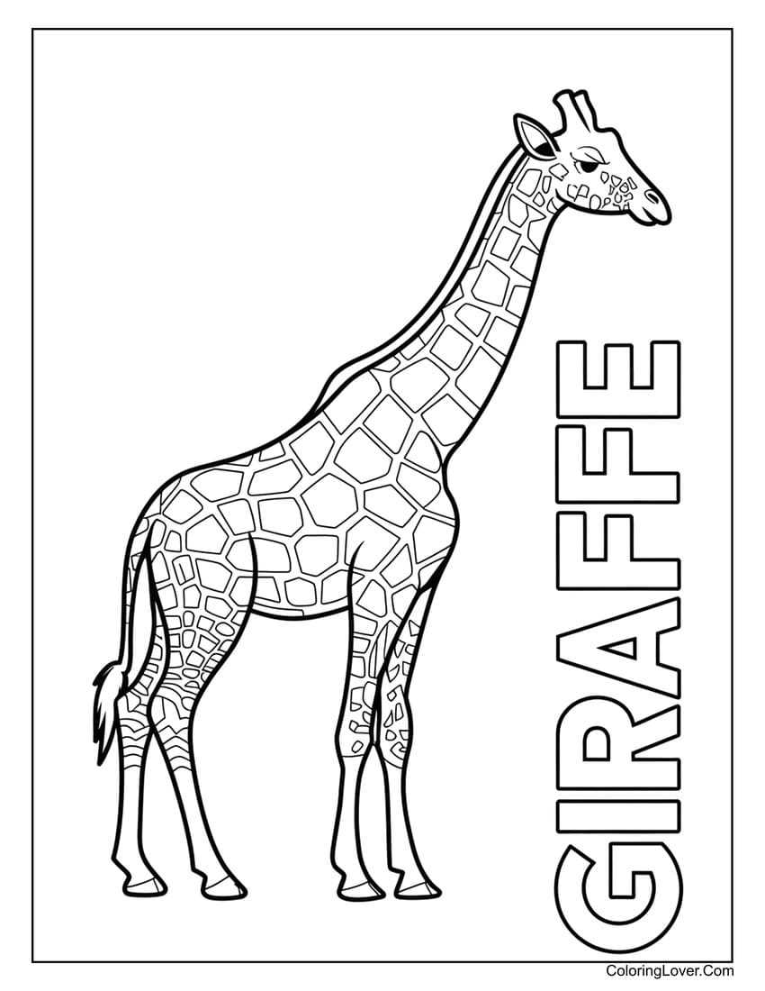 printable giraffe coloring pages