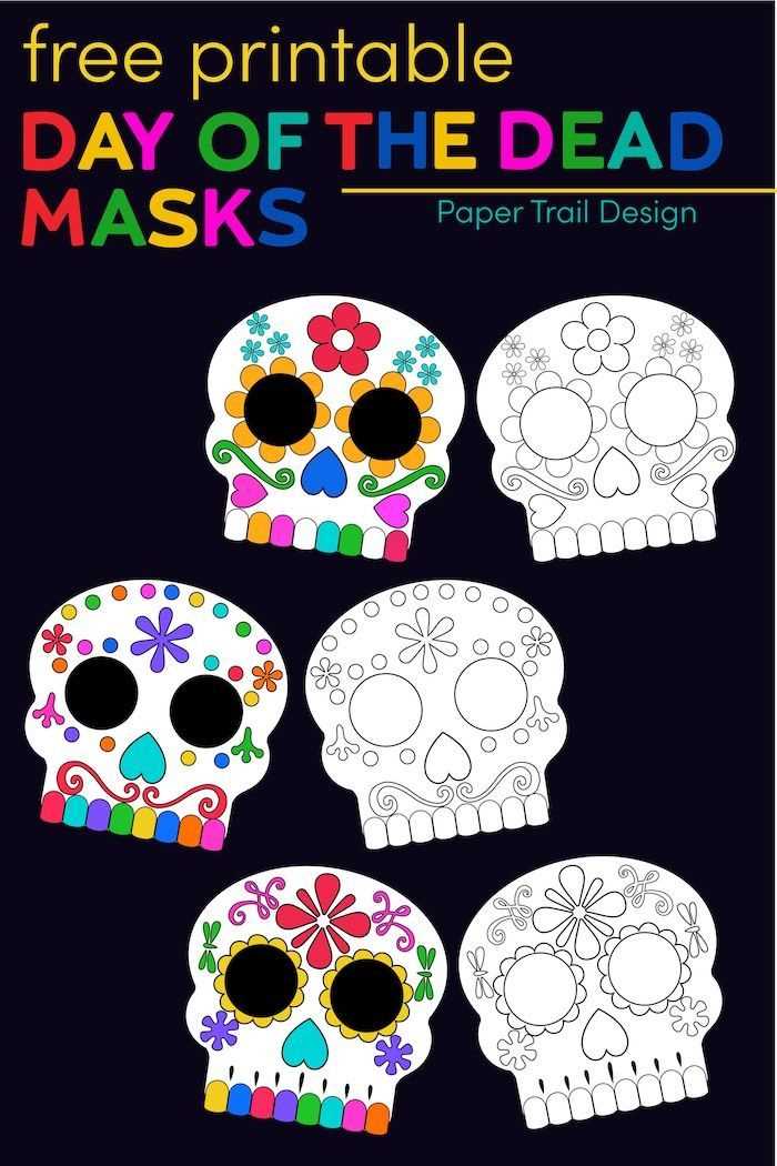 day of the dead mask printables