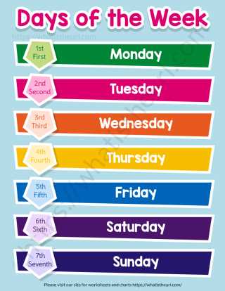 days of the week chart free printable