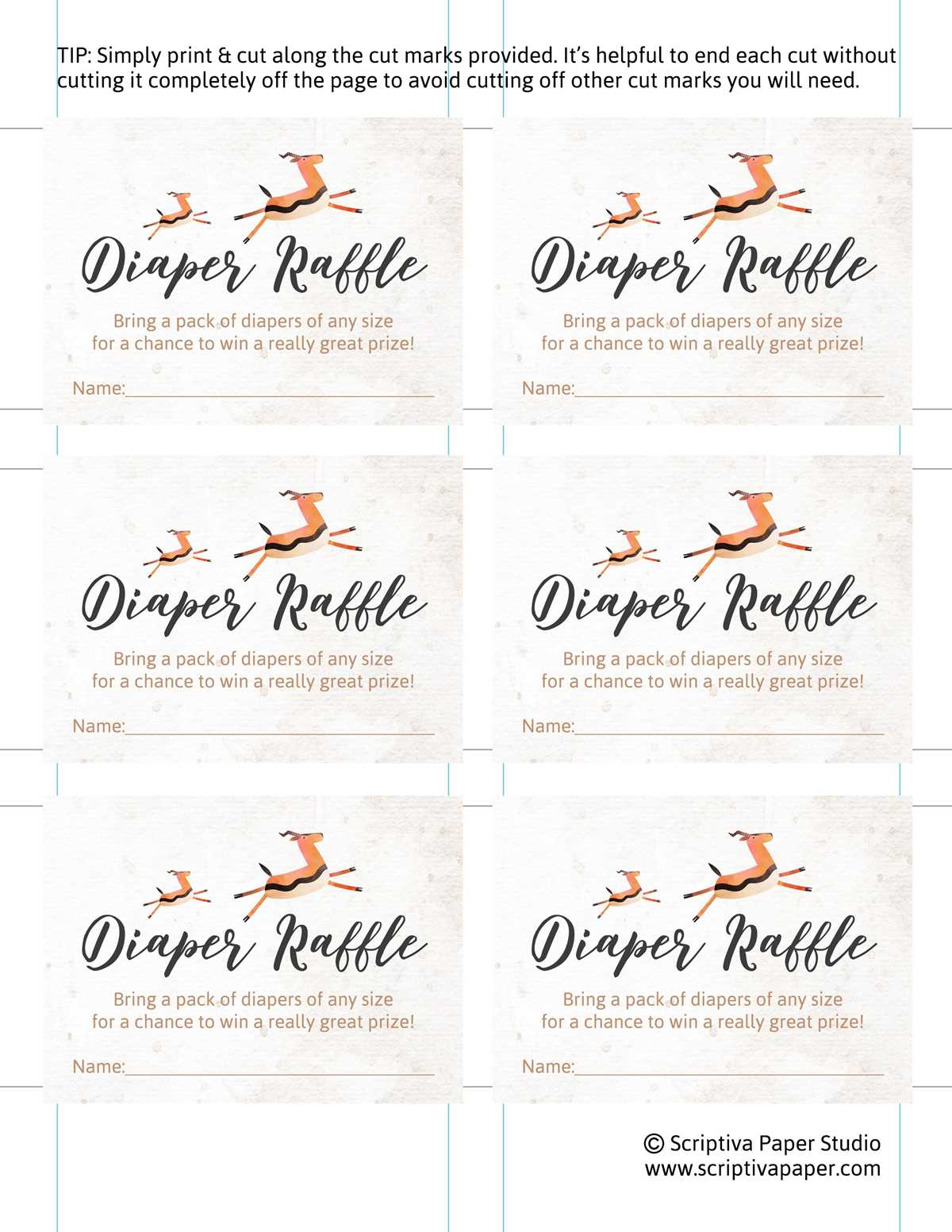 diaper raffle printable free