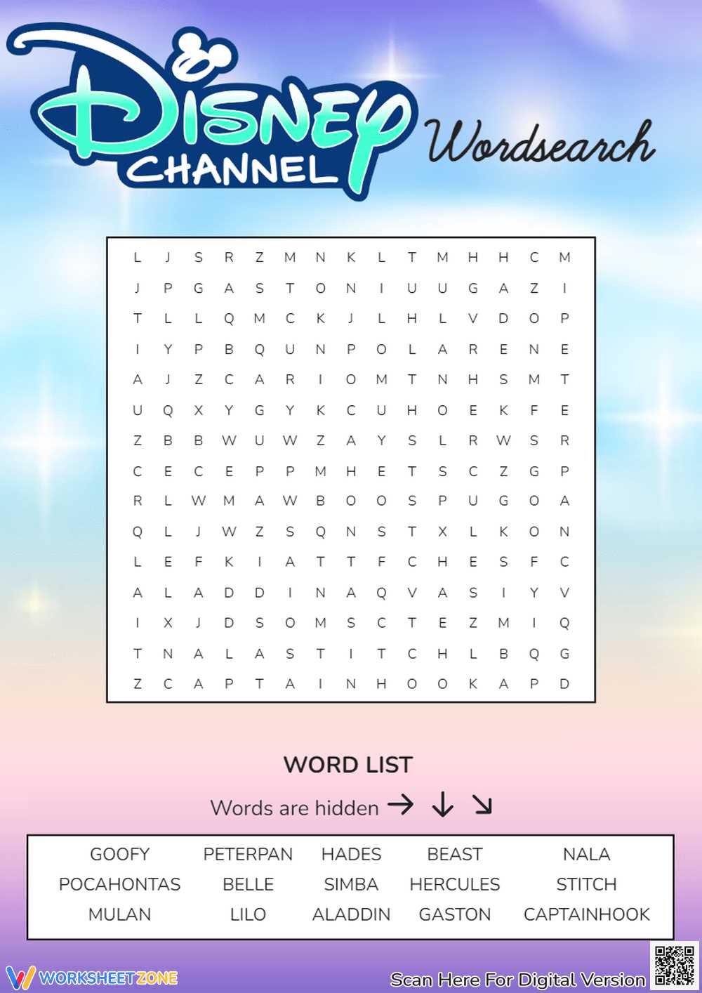 disney word search printable