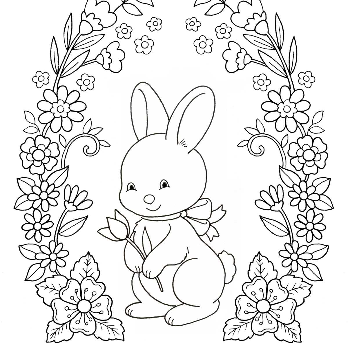 printable easter bunny coloring page