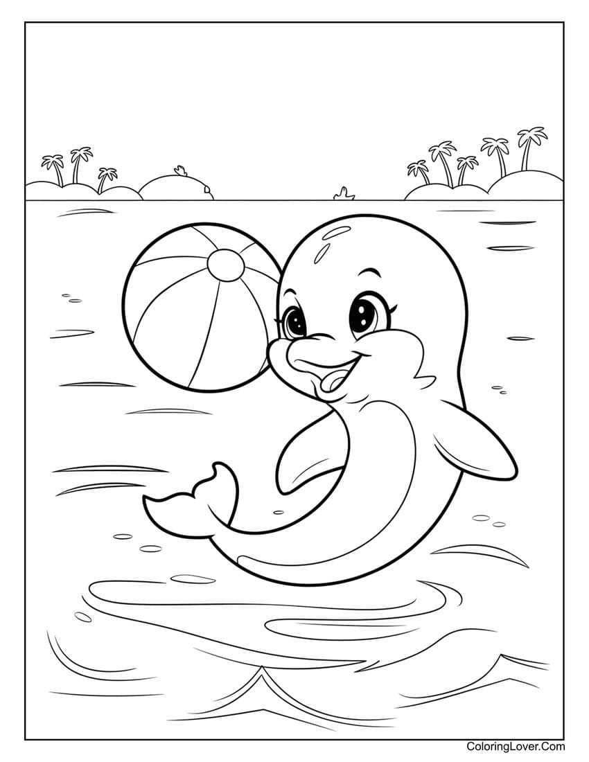 dolphin coloring page printable