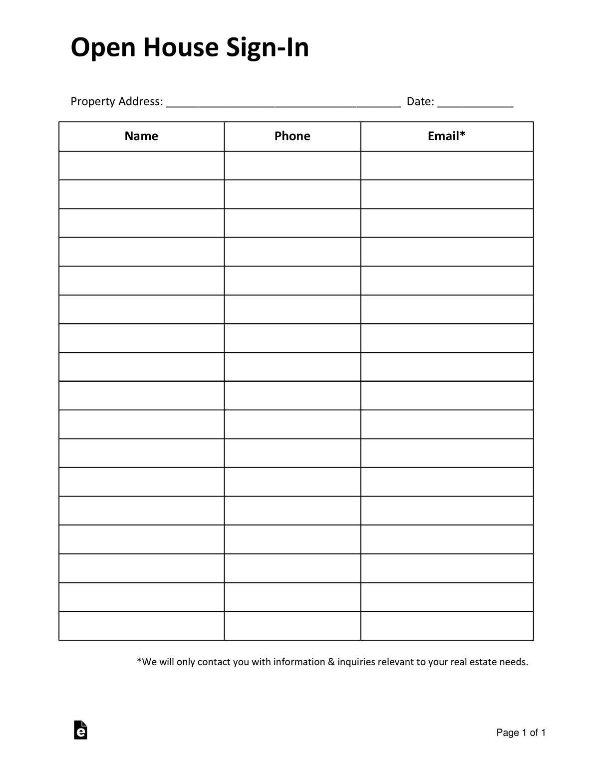 open house sign in sheet free printable open house sign in sheet free printable