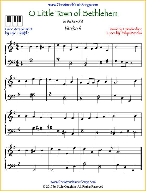 printable lyrics to o little town of bethlehem