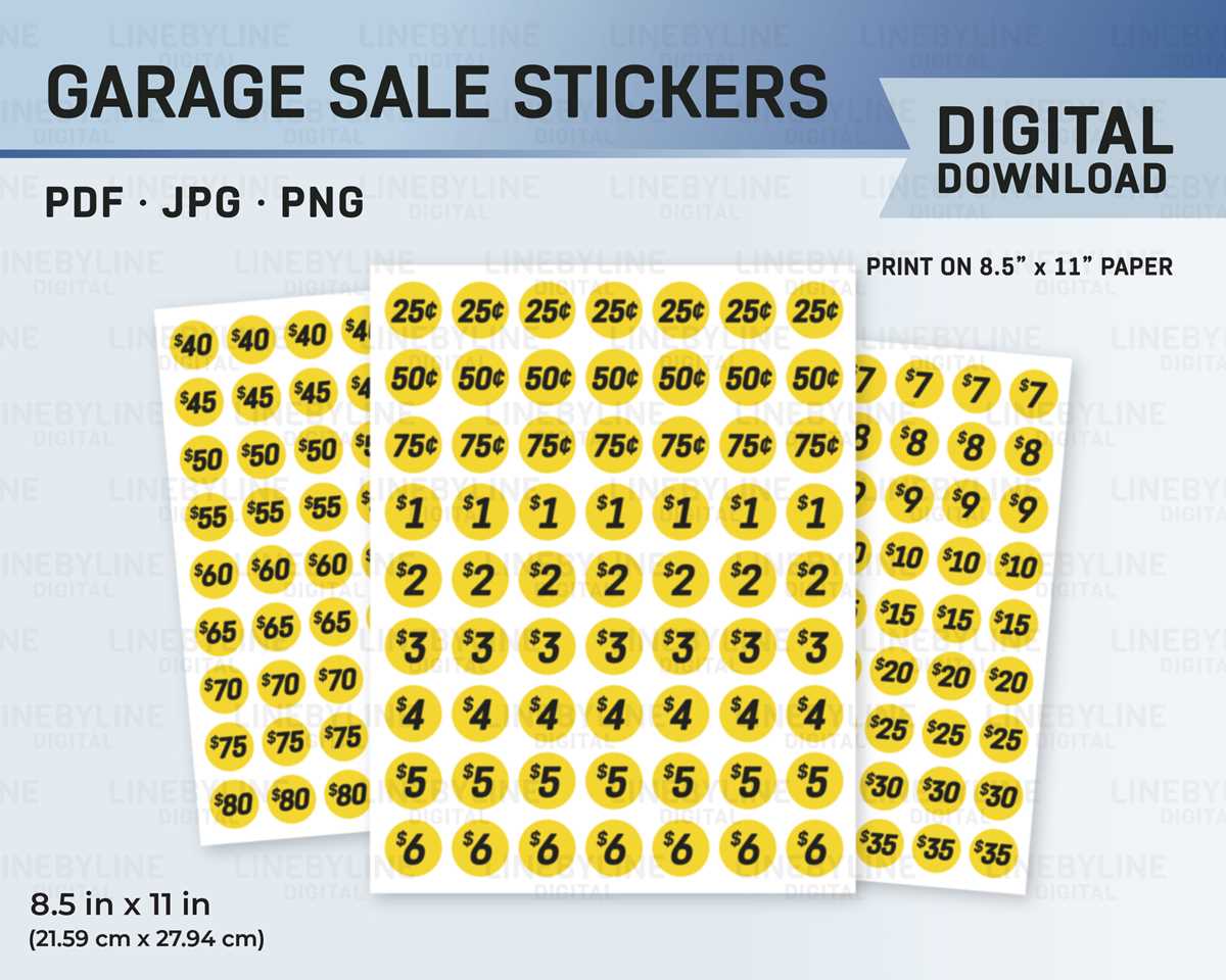 printable price tags for yard sale