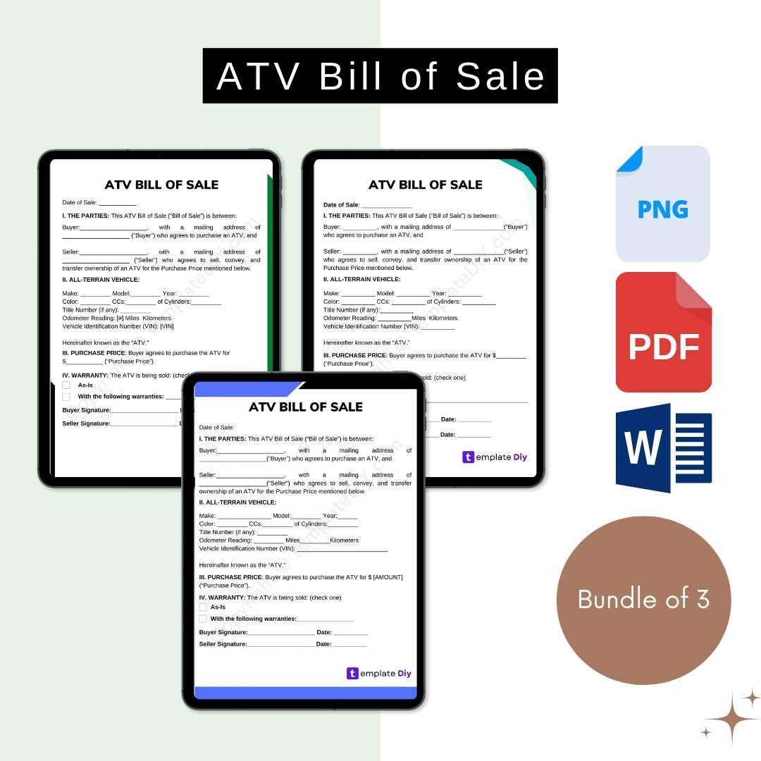 printable bill of sale for atv