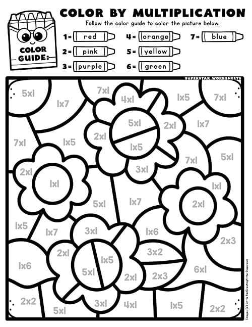 color by number kids printable
