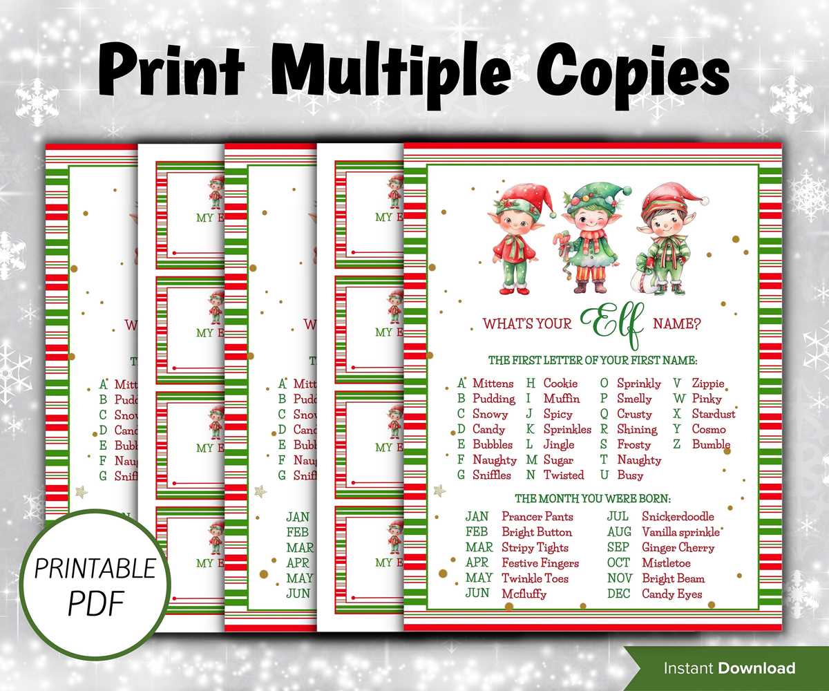 christmas elf name generator printable