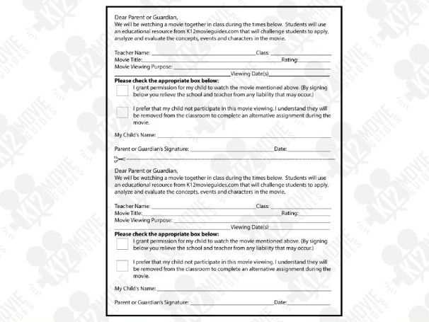 printable permission slips
