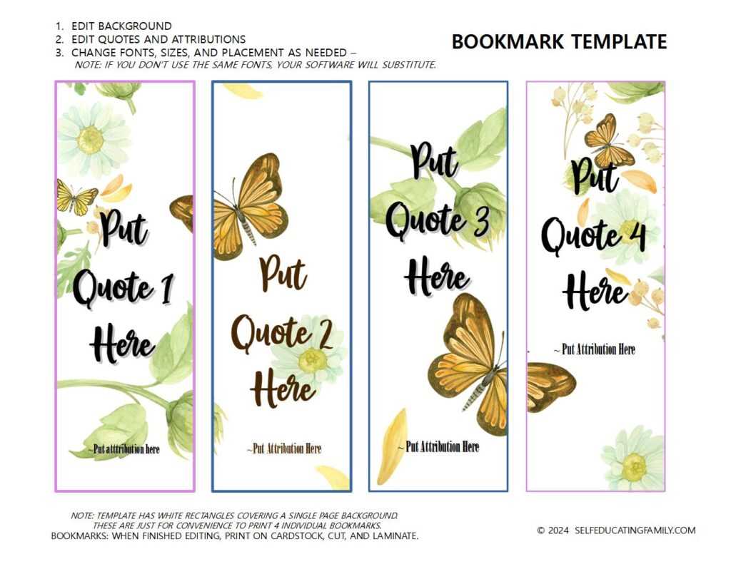 bookmark printables free