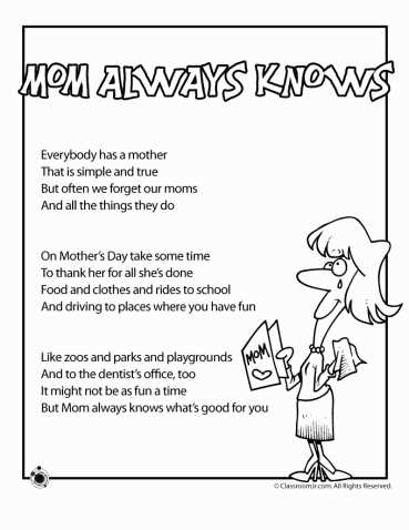 mothers day printable poems