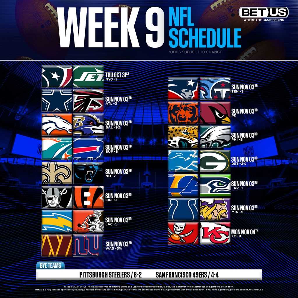 week 9 nfl printable schedule