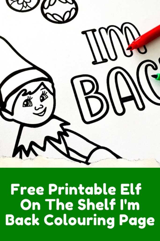 elf on the shelf printable coloring pages