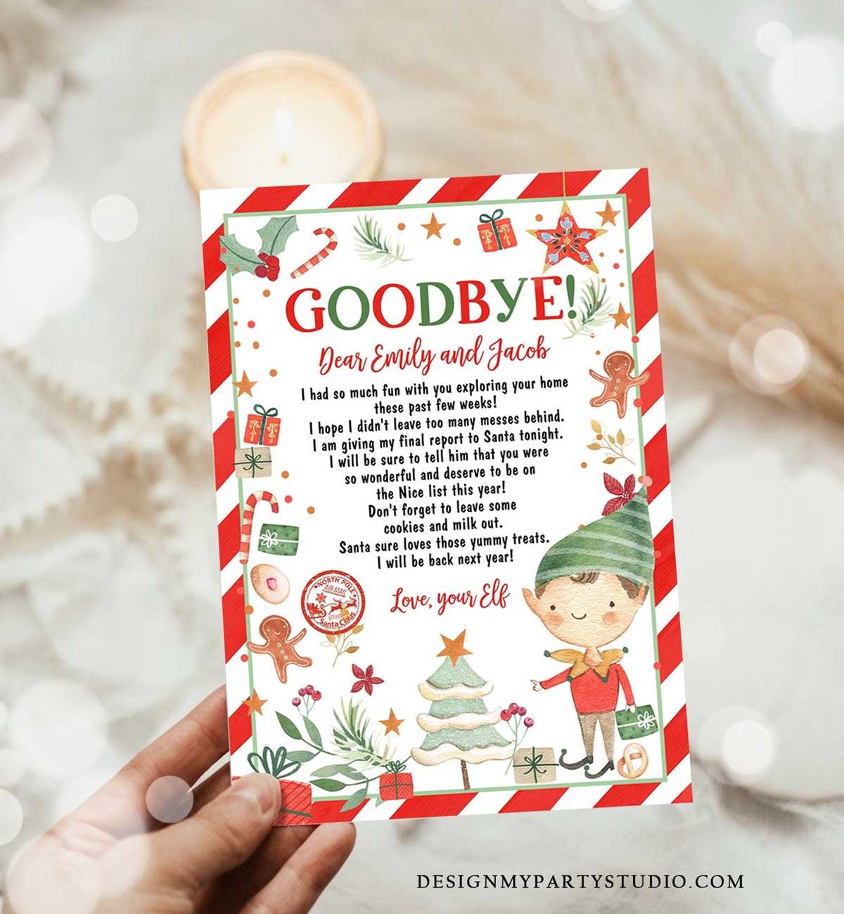 elf on the shelf printable return letter
