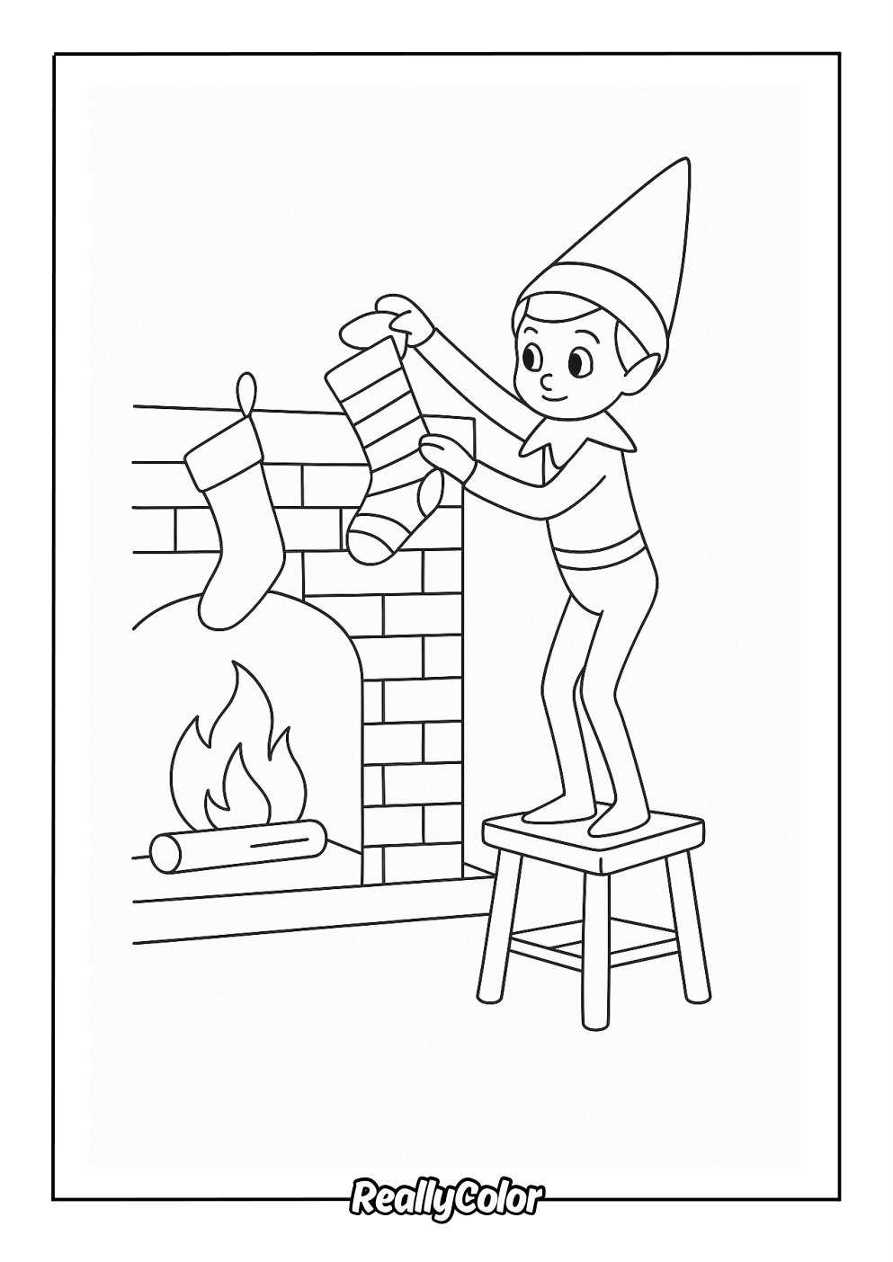 elf printable coloring pages
