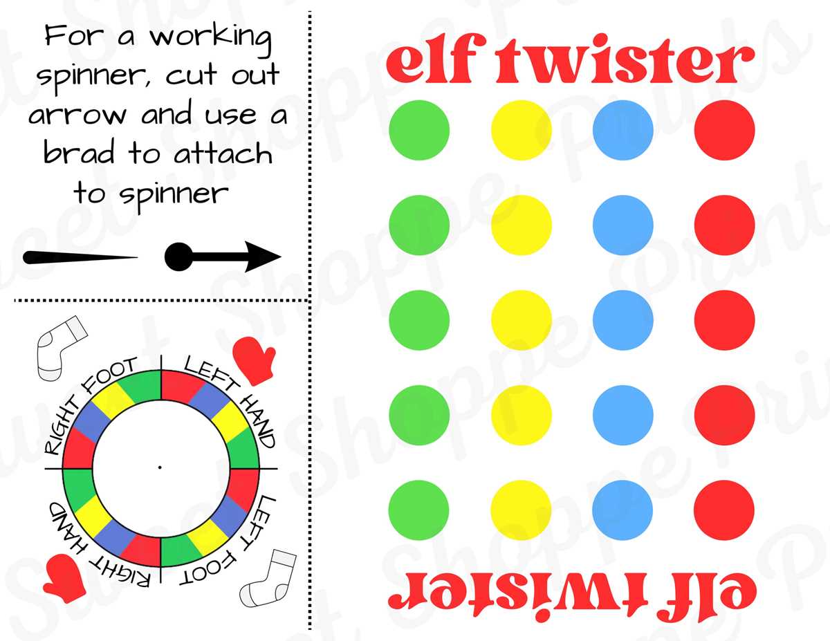 elf twister printable