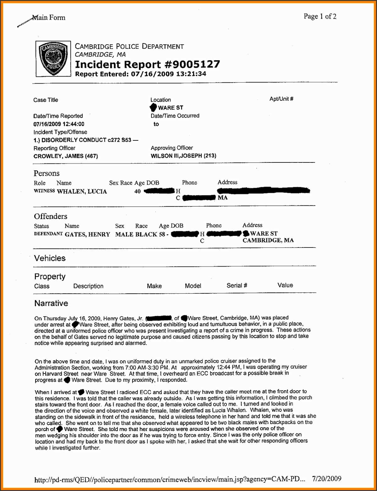 printable police report