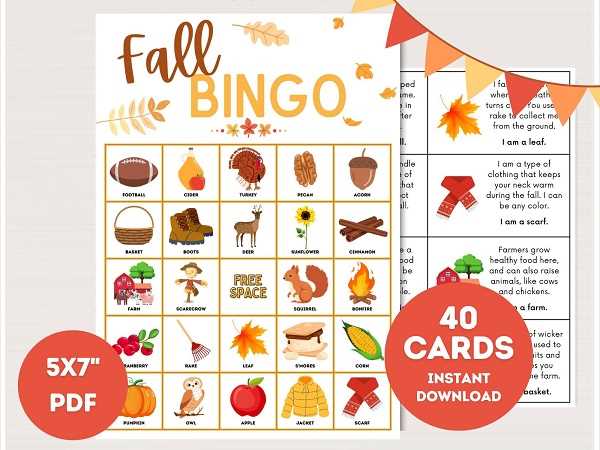 fall bingo printable