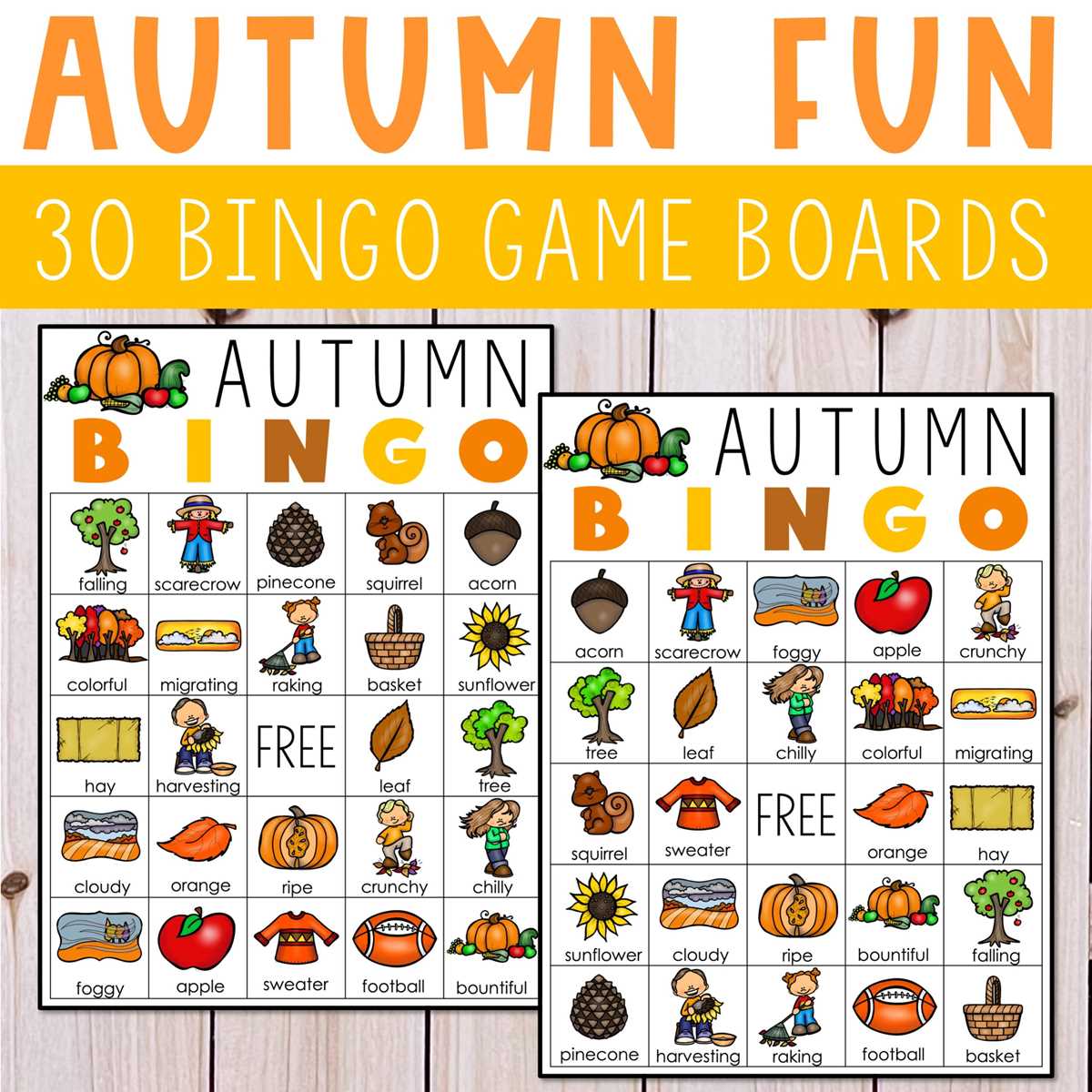fall bingo printable