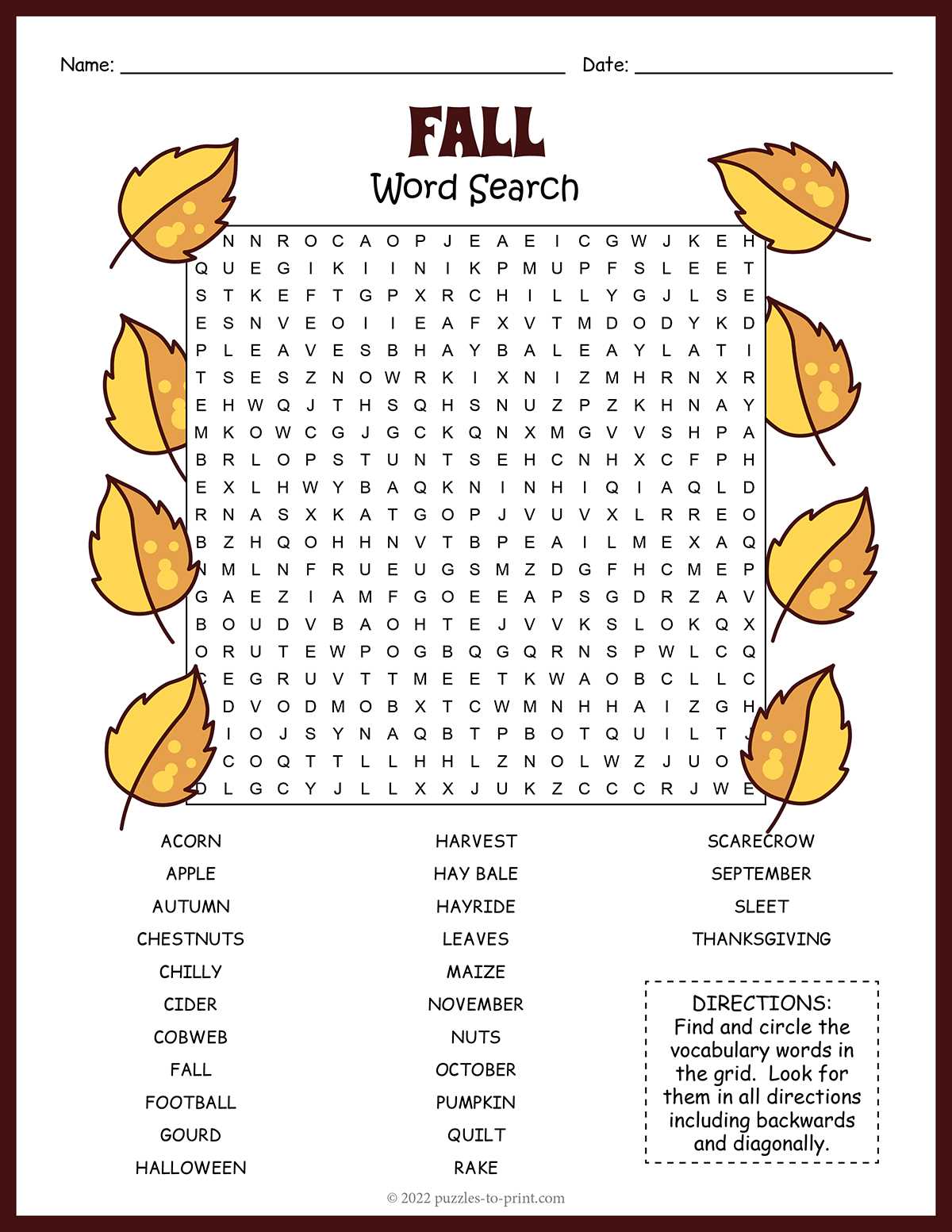 fall word search printable free fall word search printable free