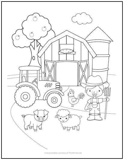 farm printable coloring pages