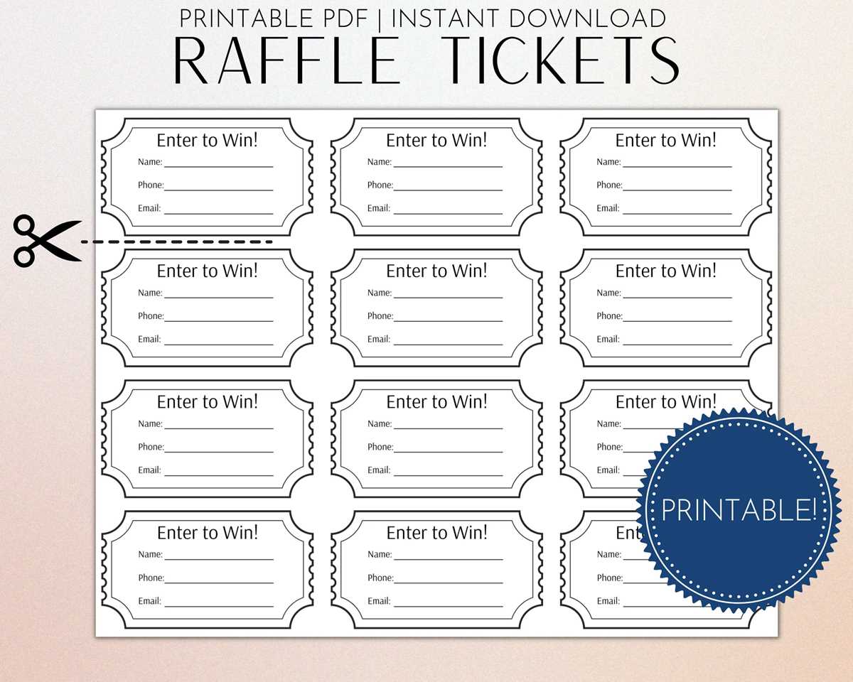 free printable raffle tickets