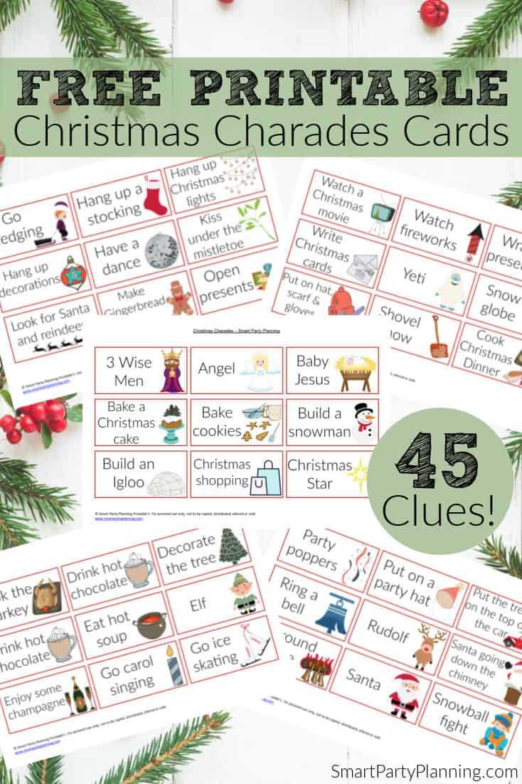 free printable christmas charades game