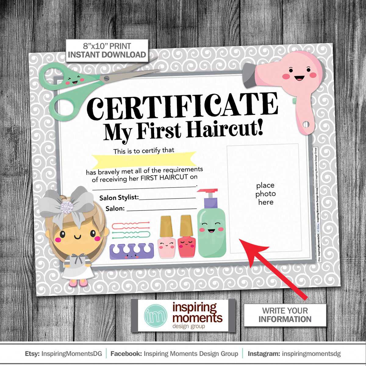 first haircut certificate printable free