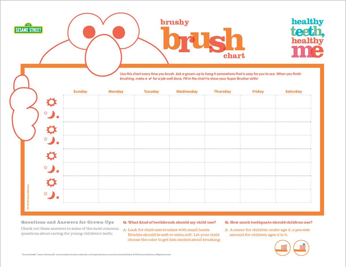 printable brush your teeth chart