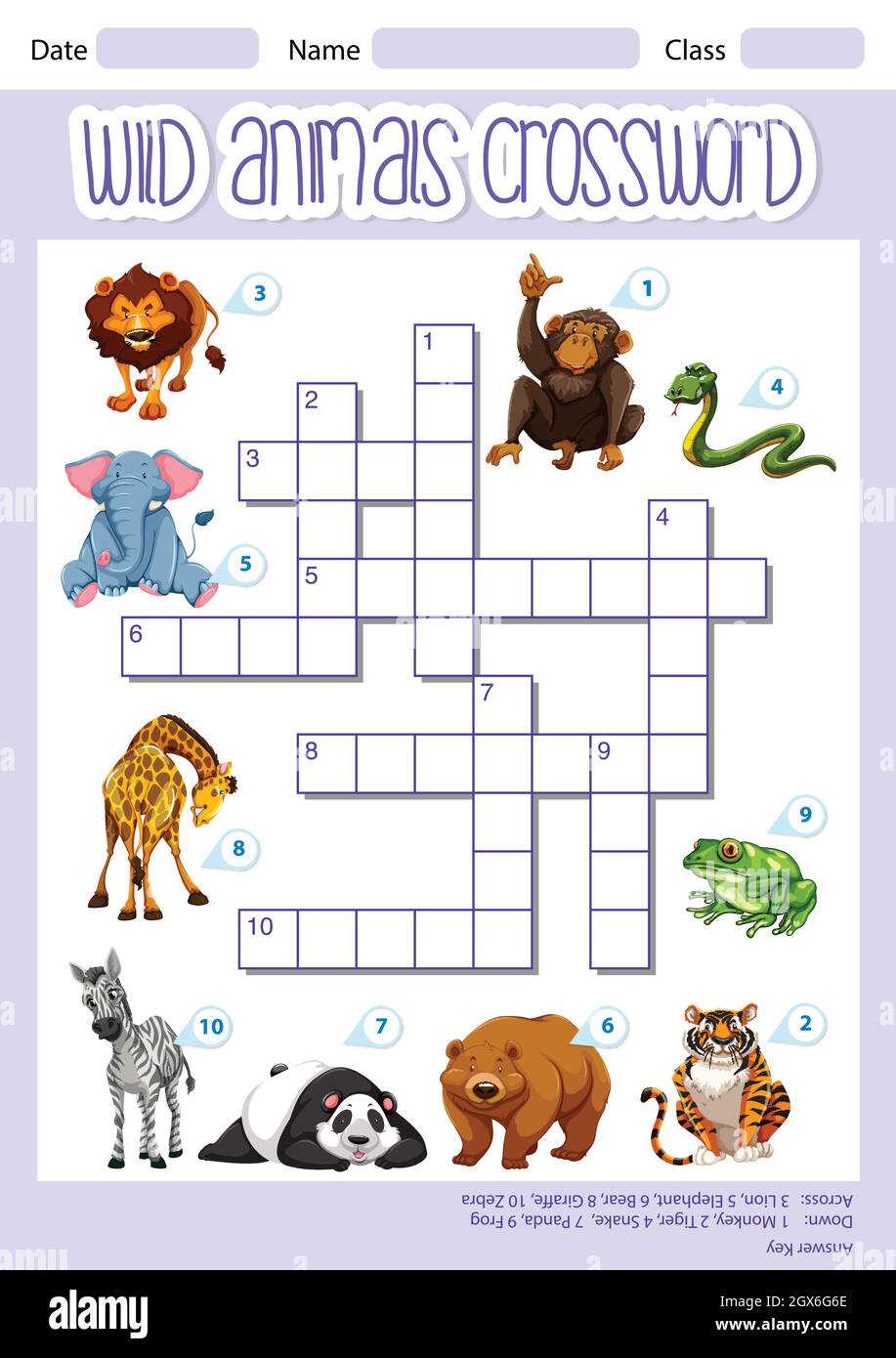 animal crosswords printable
