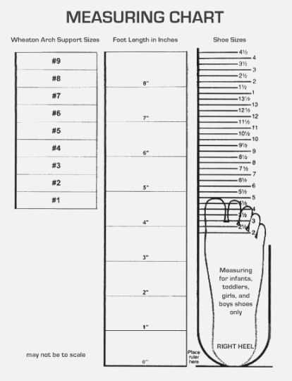 foot measurement chart printable