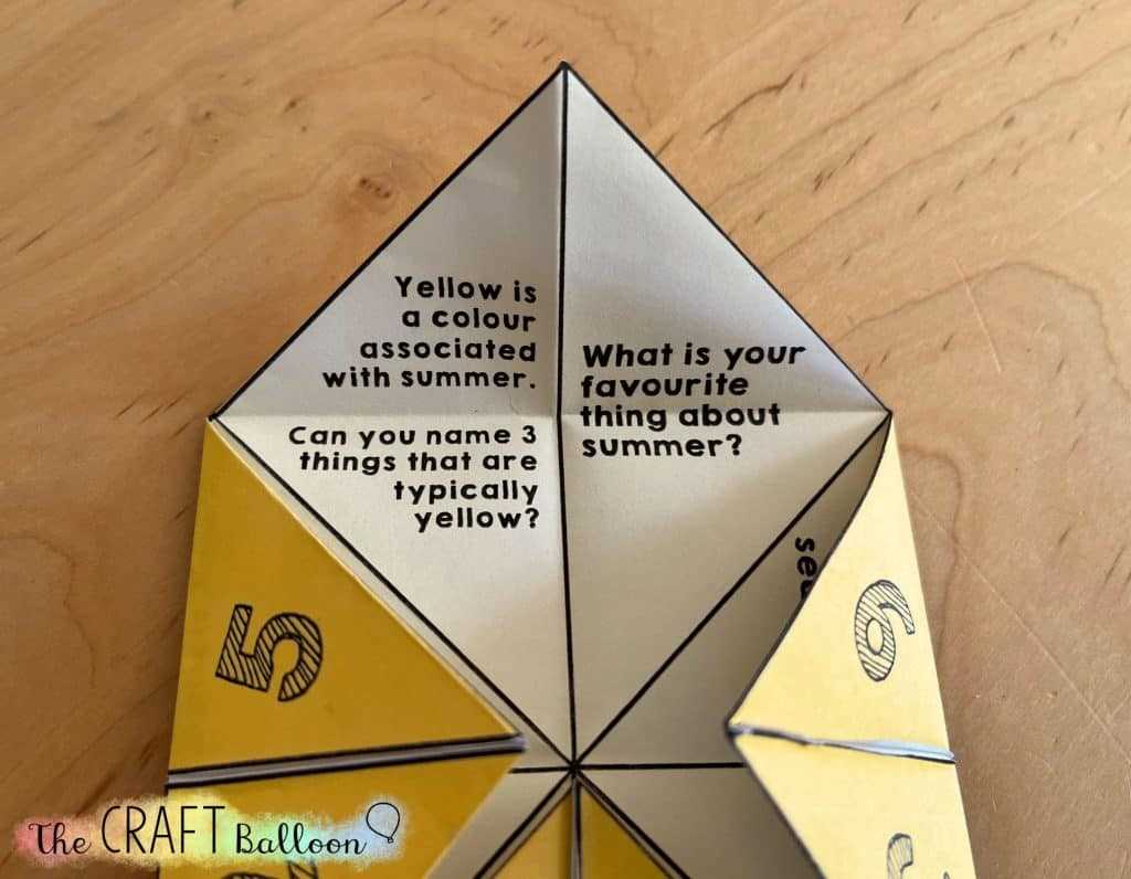 fortune teller printable