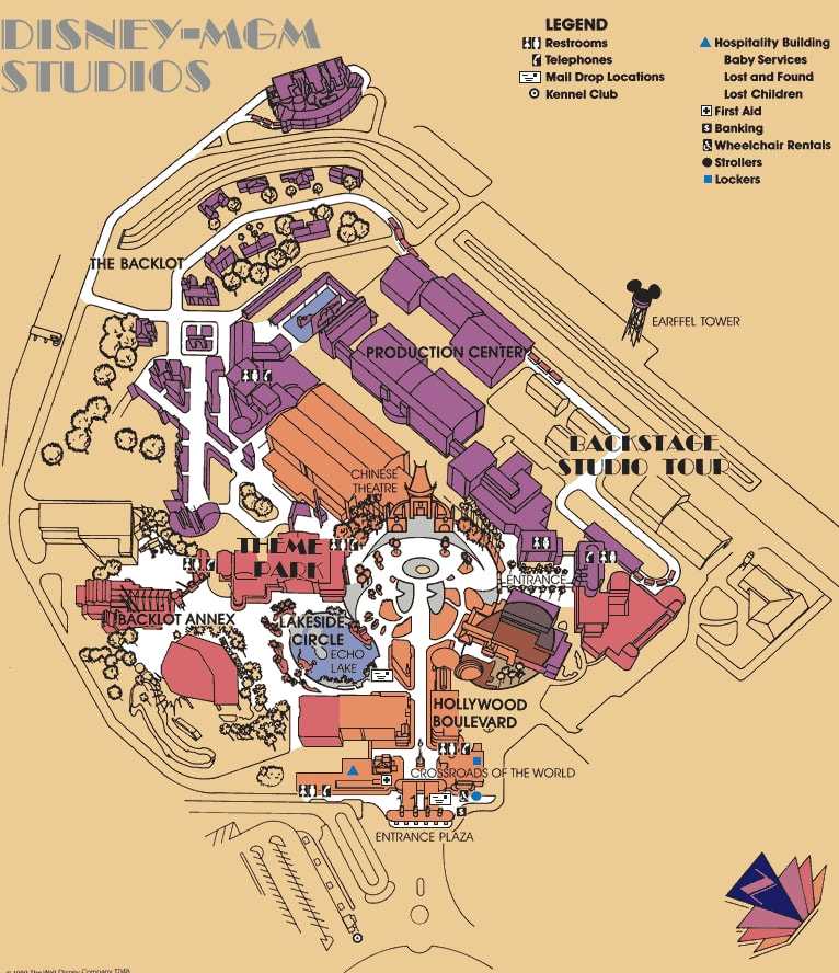 printable map of hollywood studios