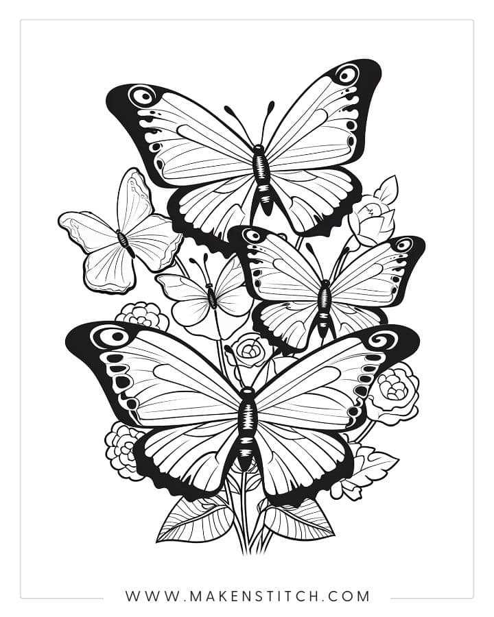 free butterfly coloring printables