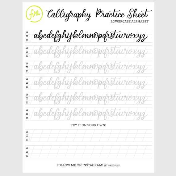 free calligraphy practice sheets printable