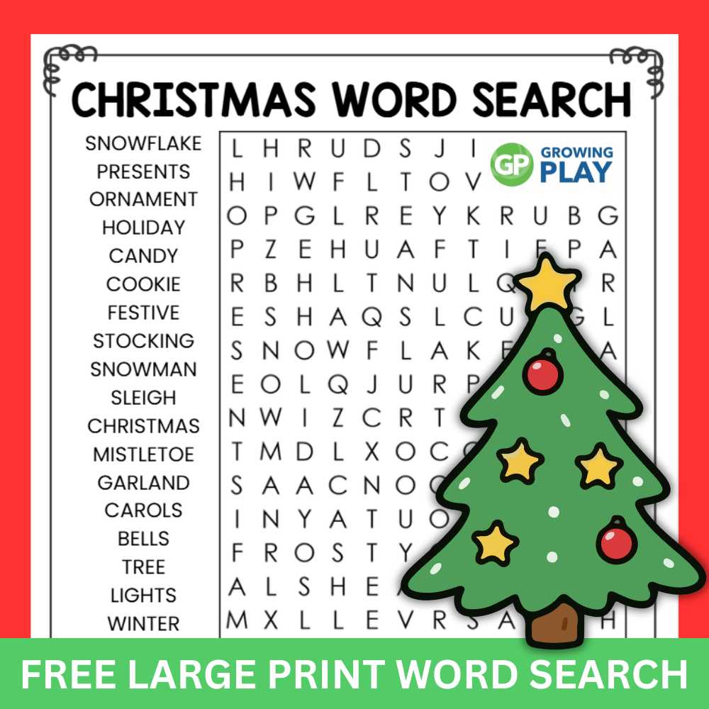 free christmas word searches printable