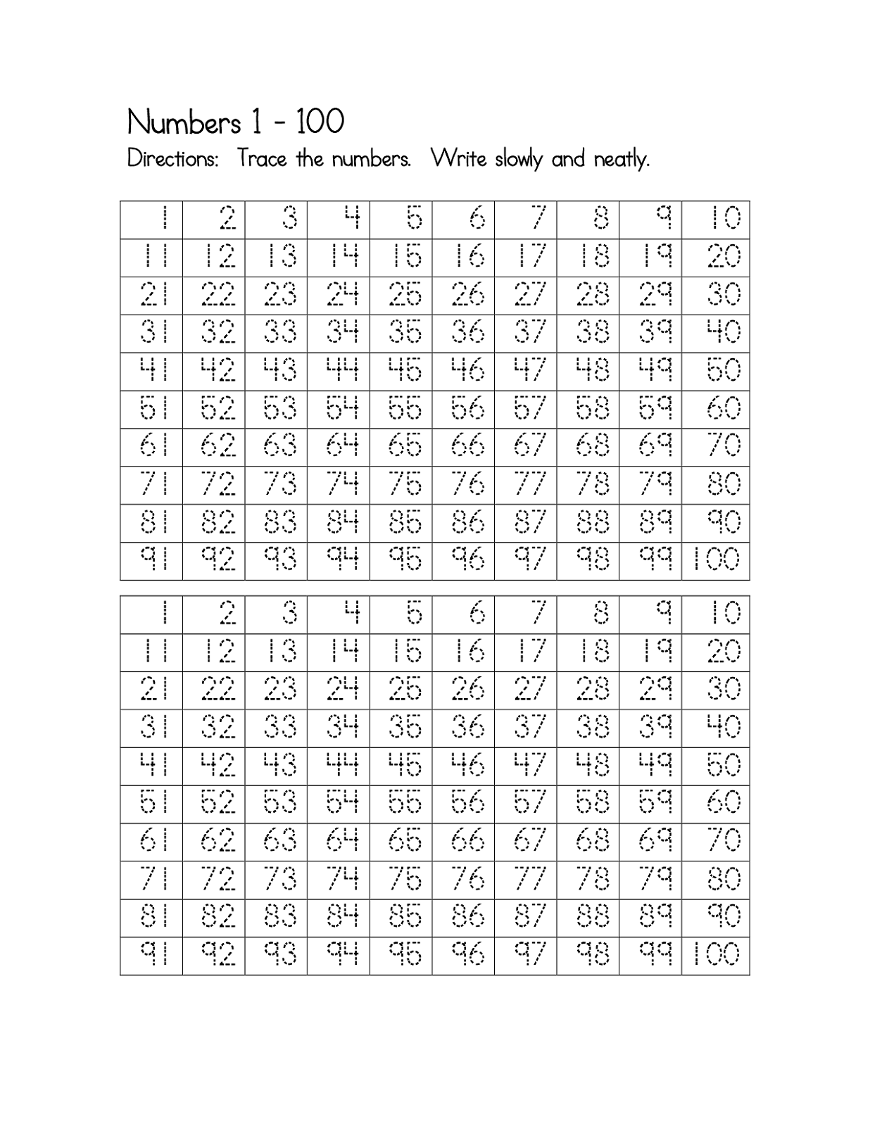 free large printable numbers 1 100
