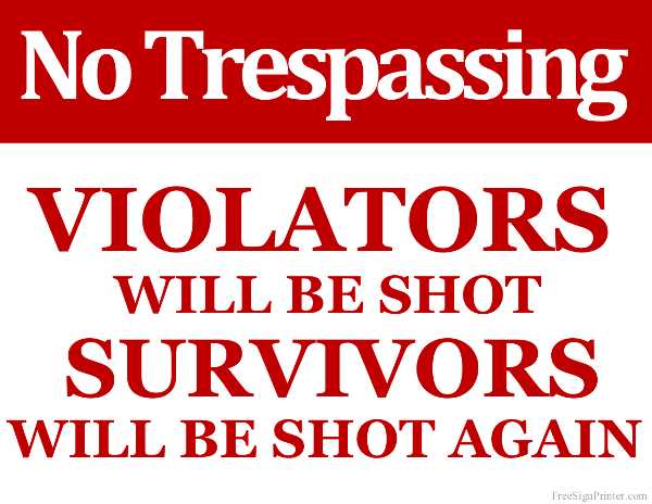 free no trespassing signs printable