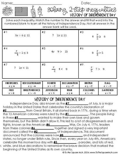 free printable 7th grade worksheets