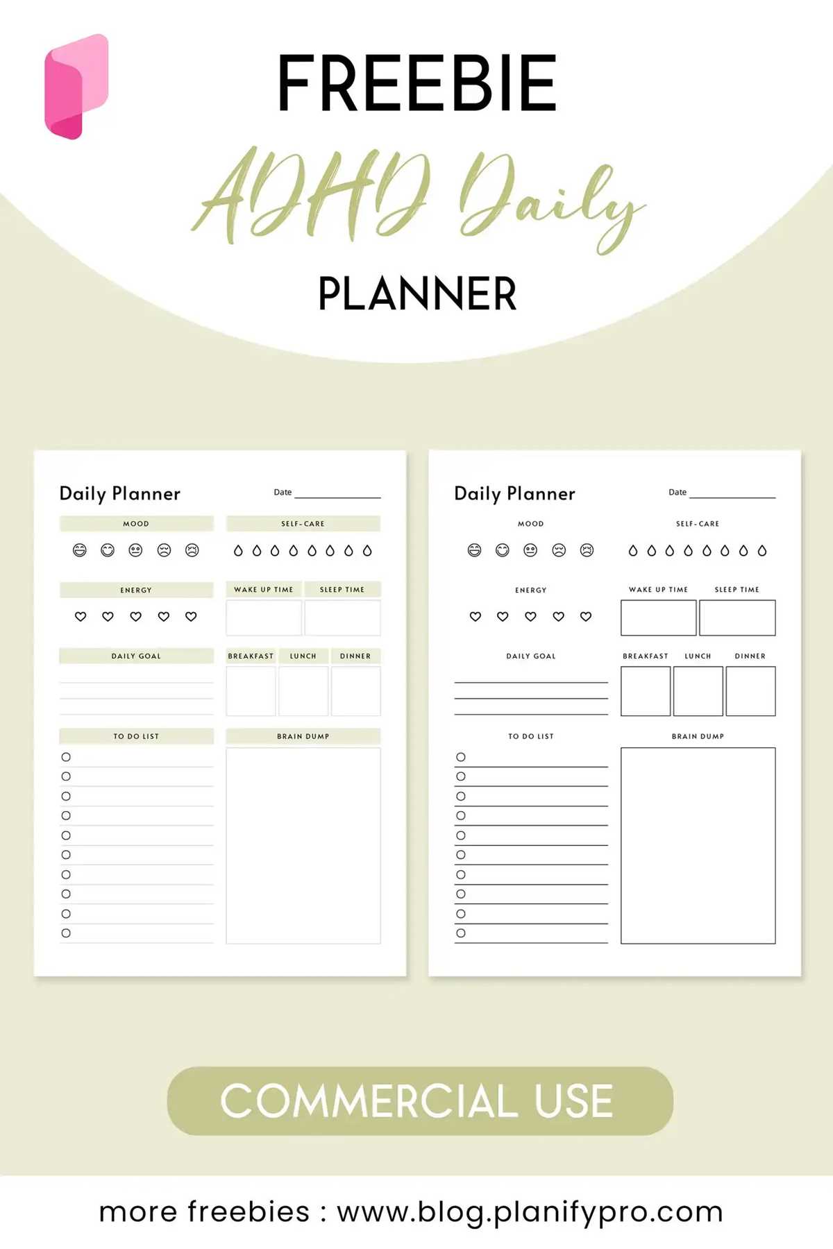 free printable adhd daily planner template