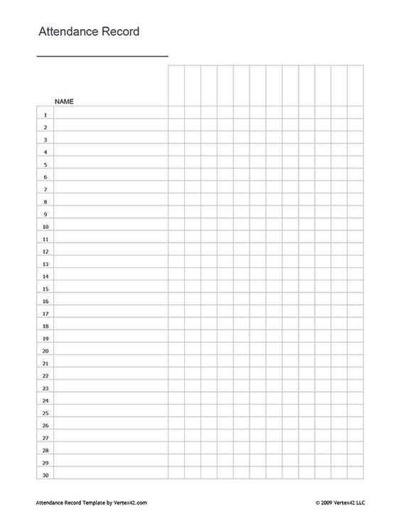 free printable attendance sheet free printable attendance sheet