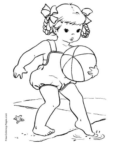 free printable beach summer coloring pages