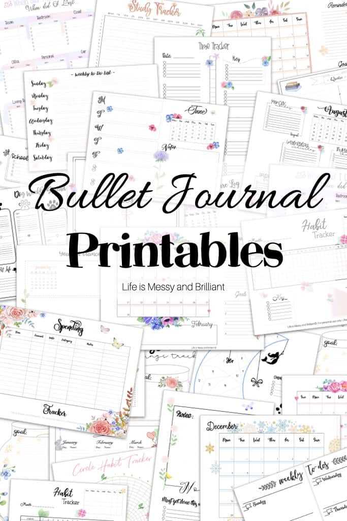free printable blank bullet journal pages