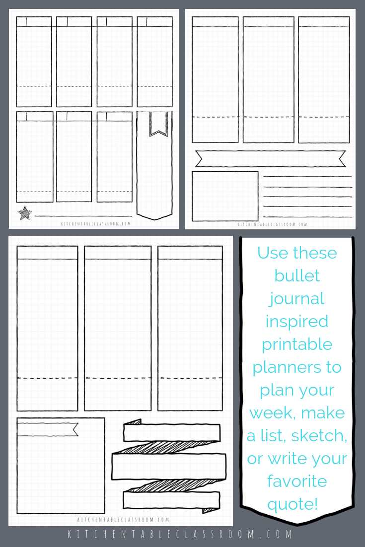 free printable blank bullet journal pages