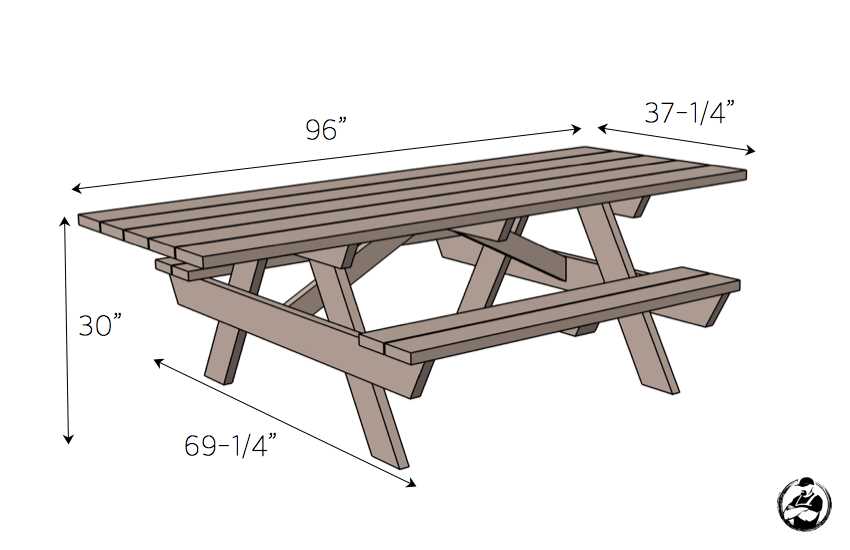 free printable blueprint picnic table plans