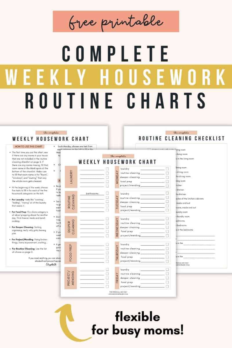 free printable chore list chart