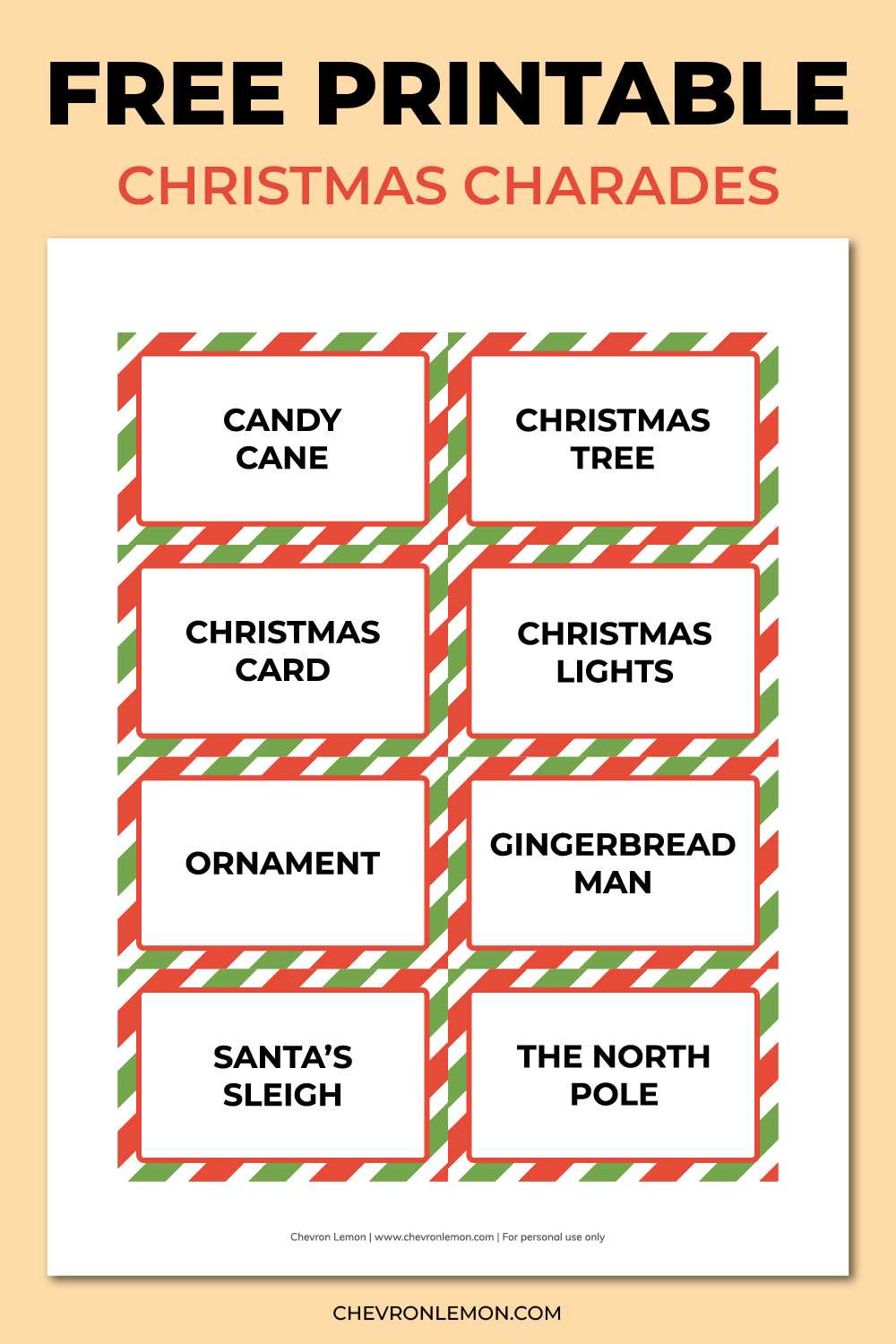 free printable christmas charades game