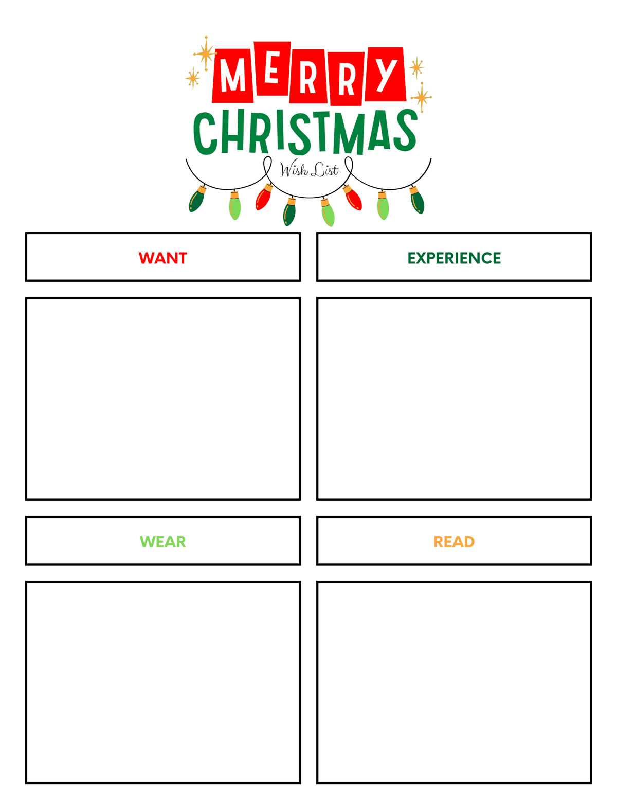 free printable christmas wish list for adults