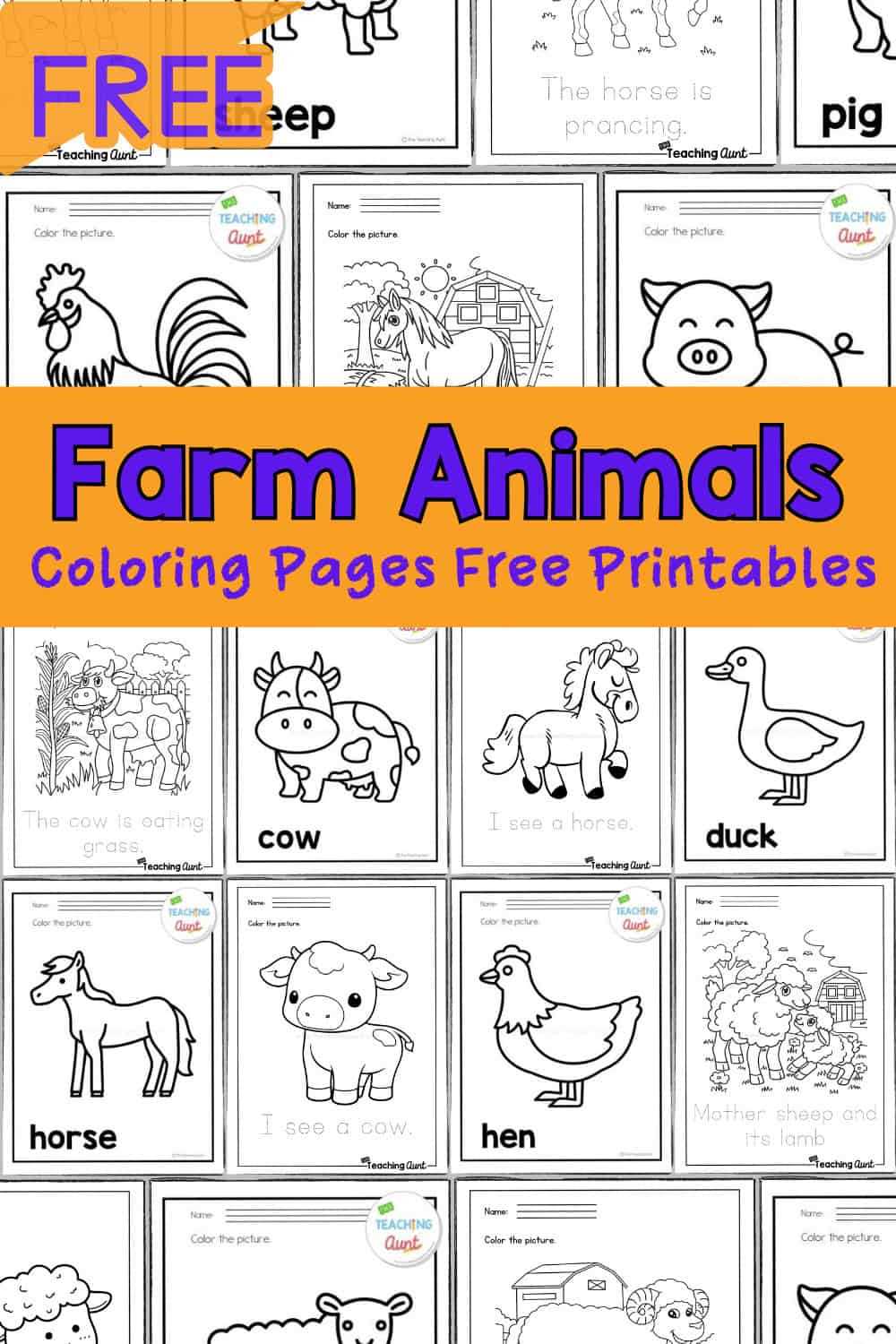 free printable colouring pages of farm animals